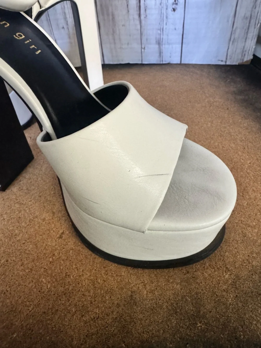 Steve Madden White Platform 7M Ankle-Strap Heels Pumps White